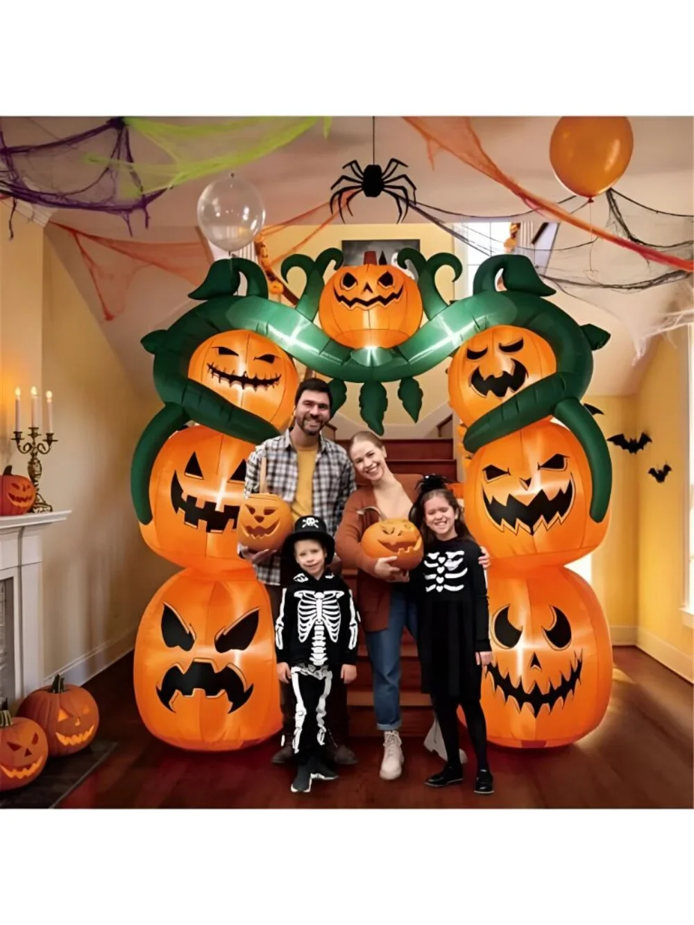 10FT Giant Halloween Inflatables Pumpkin Vine Archway, Halloween Blow up